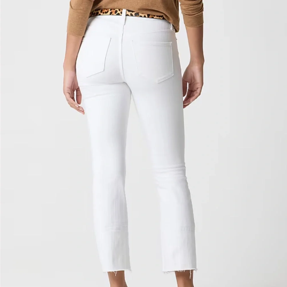 J. Crew Mid Rise Kick Flare Denim White Jeans - Picture 2 of 5
